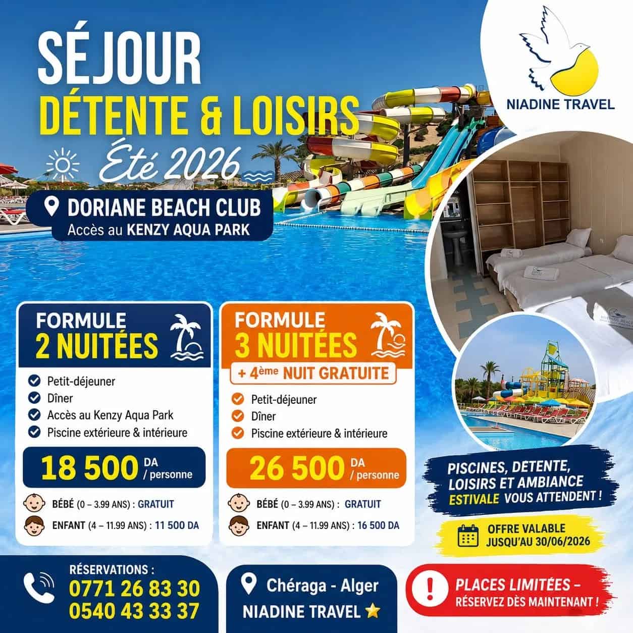 Bon plan avec Niadine Travel : 3 nuits achetées = 4ème nuit offerte au Doriane Beach Club !