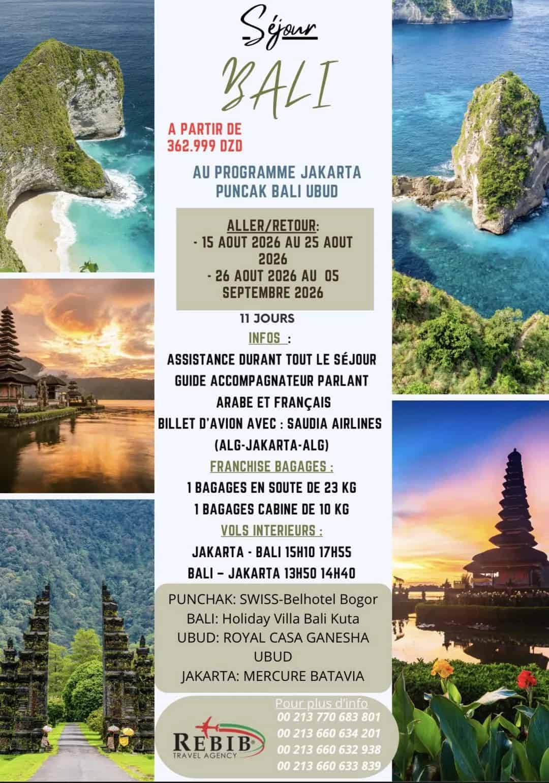 Vivez la Magie d'Indonésie : Circuit Complet Jakarta, Puncak & Bali à partir de 362.999 DZD !