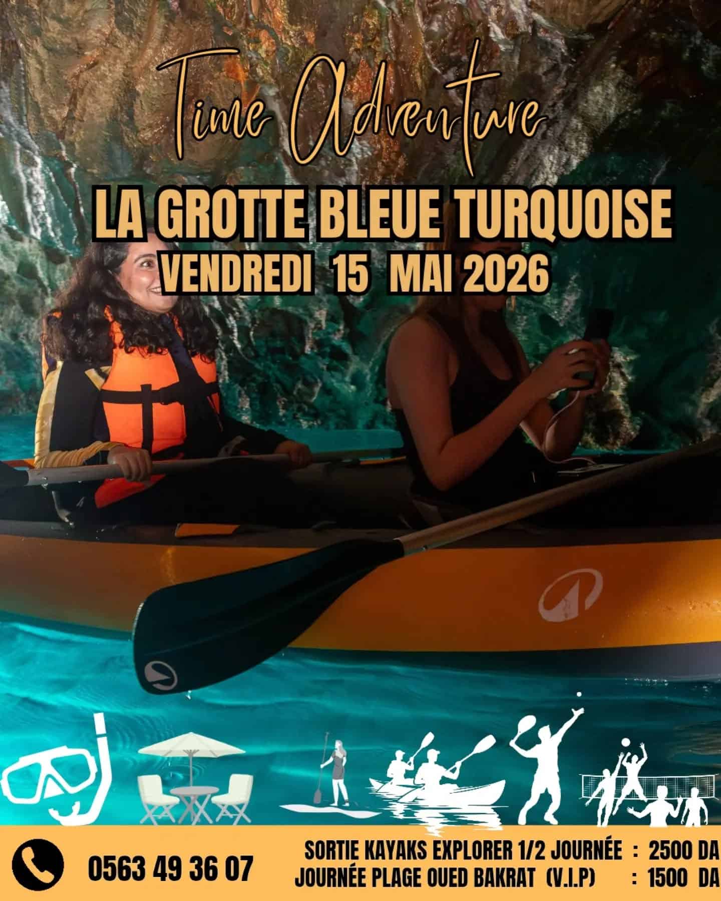 Kayak, Grotte & Chill : Votre Parenthèse Magique à Oued Bakrat