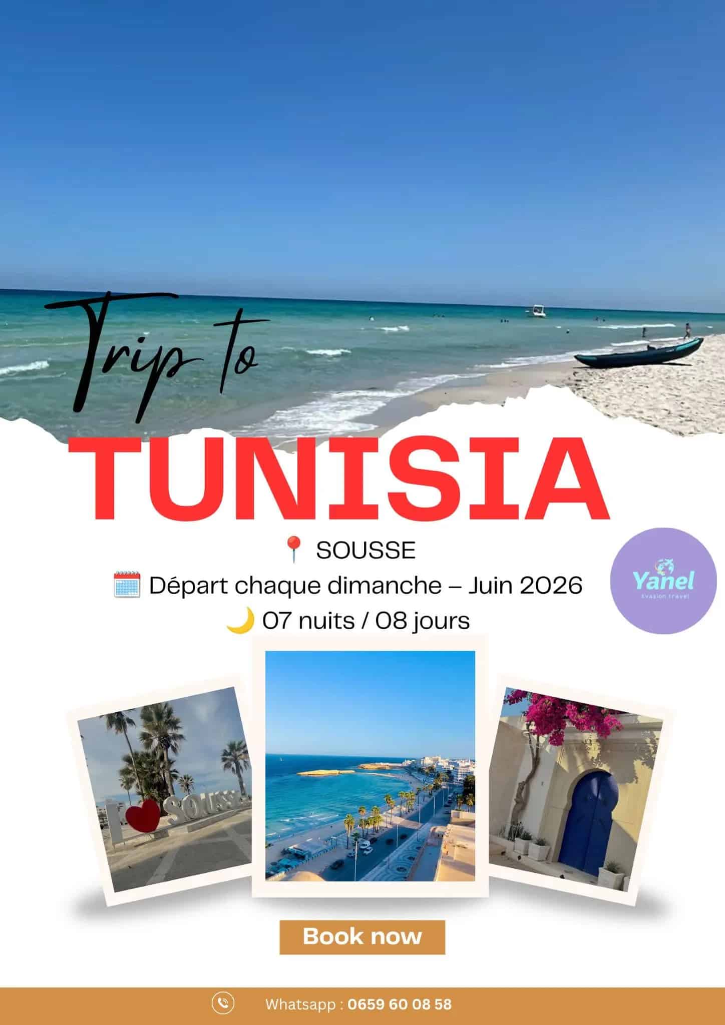 Tunisie par avion départ chaque Dimanche Juin 2026 Sousse