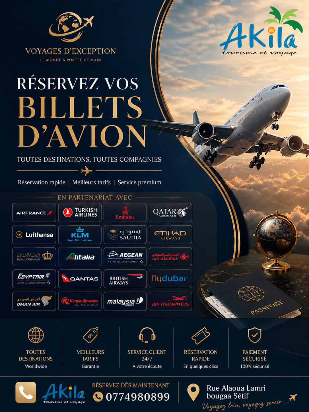 RÉSERVEZ VOS BILLETS D'AVION