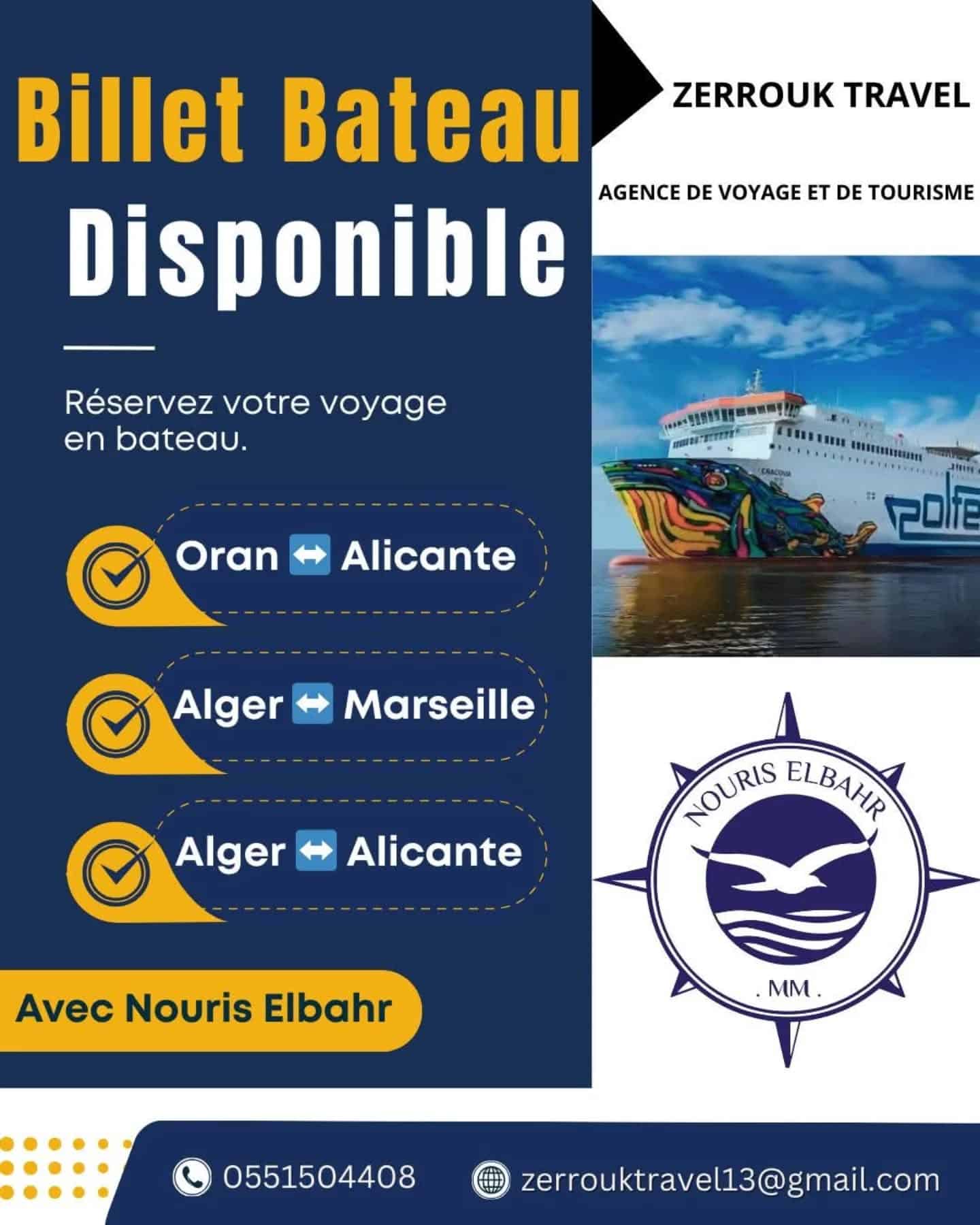Reserviez votre voyage en Bateau