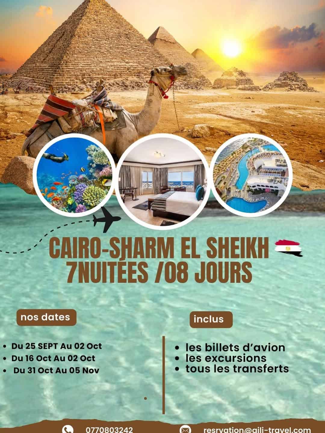 Voyage exceptionnel en Égypte- Le Caire & Sharm El Sheikh
