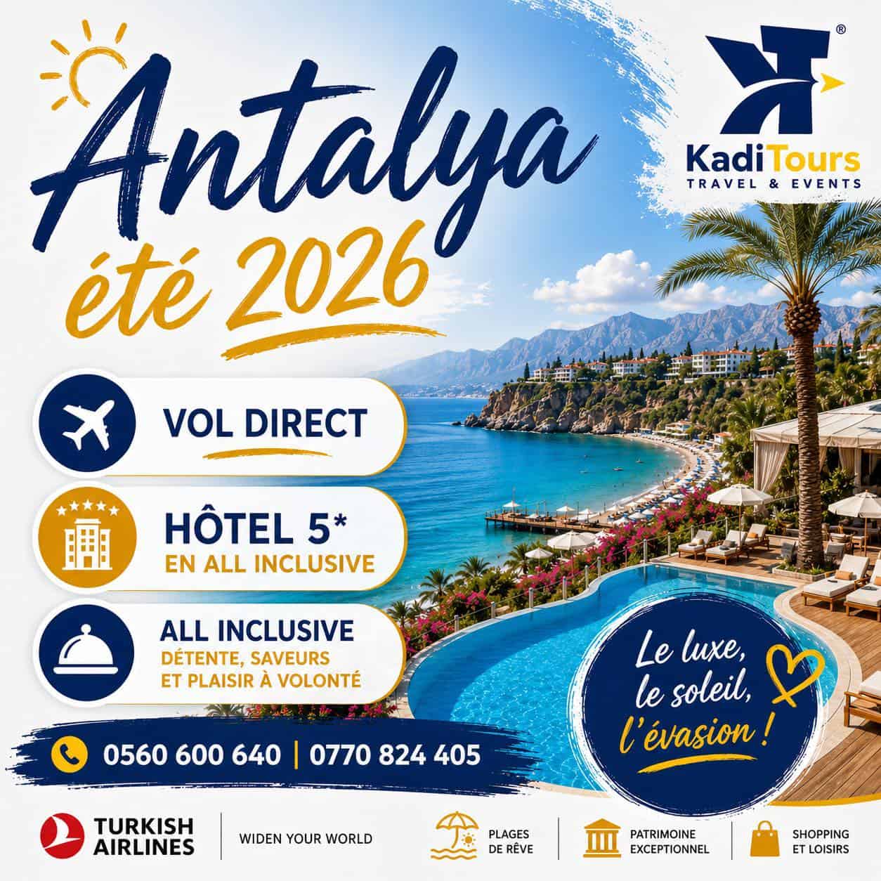 Cap sur Antalya : Séjours de Luxe & Vols Directs d’Oran