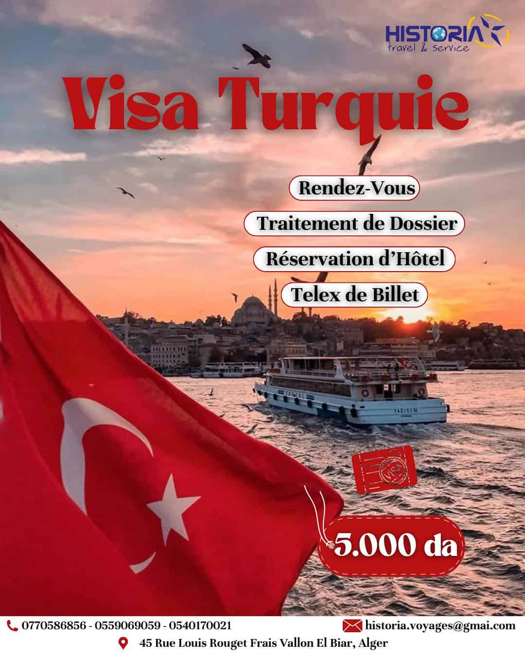 VISA TURQUIE : Historia Travel s’occupe de tout pour 5.000 DA !