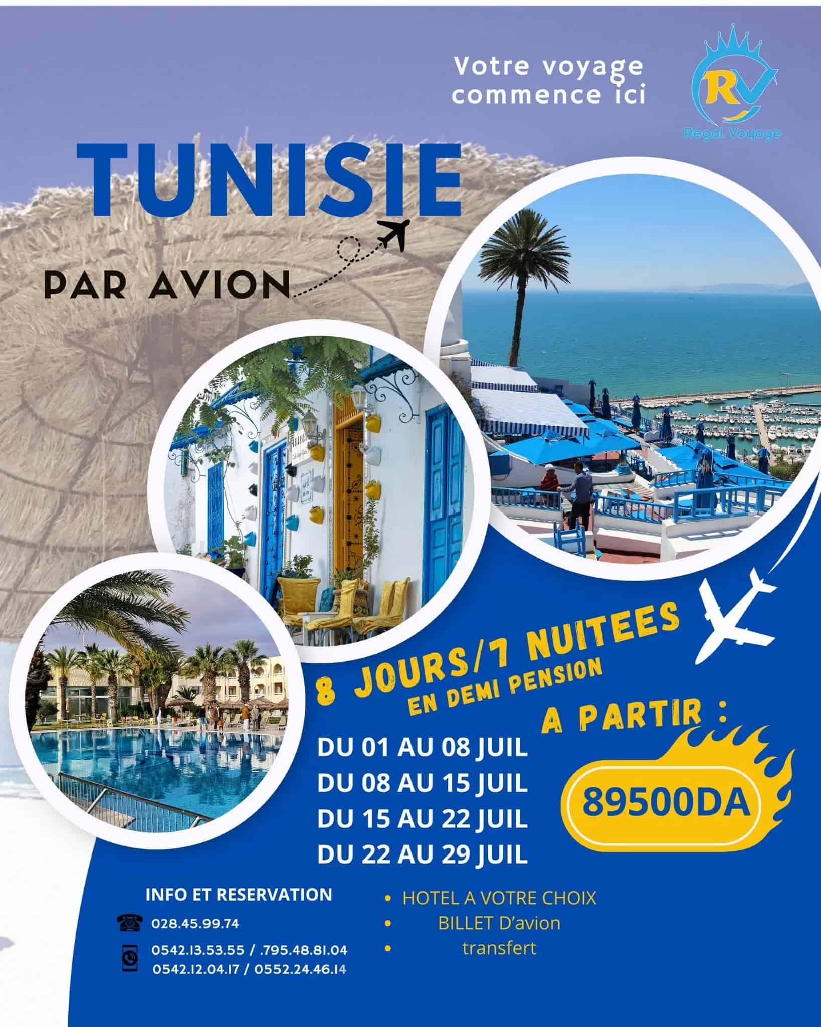 Tunisie: Votre Séjour Tout Compris à partir de 89 500 DA !