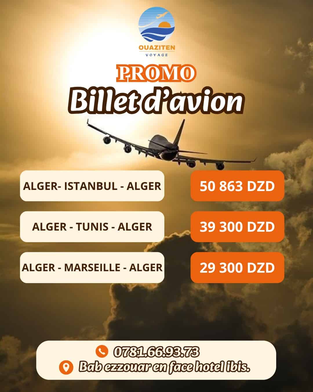 Promotion Billets d'Avion (Aller-Retour)