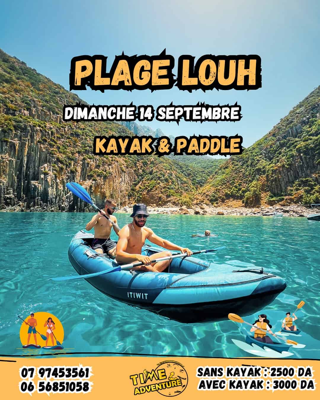 #Plage_Louh This is one of the best wild beaches in Algeria where we will go kayaking.