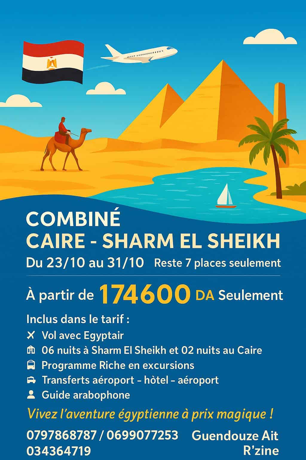 Combiné Caire Sharm El Sheikh-Reste 7 places seulement